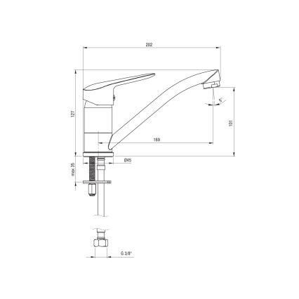Deante BMO_N26M - Umyvadlová baterie BORO 12,7 cm černá