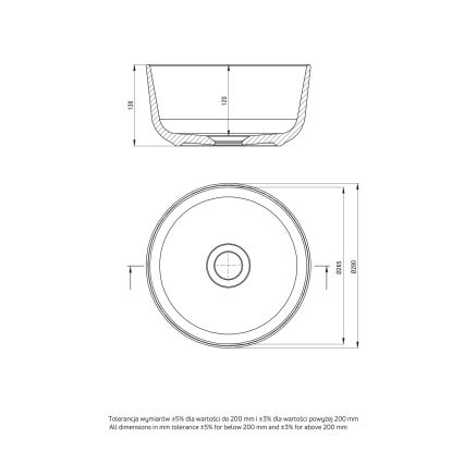 Deante CDJ_6U2S - Umyvadlo na desku JASMIN pr. 28 cm keramika/bílá