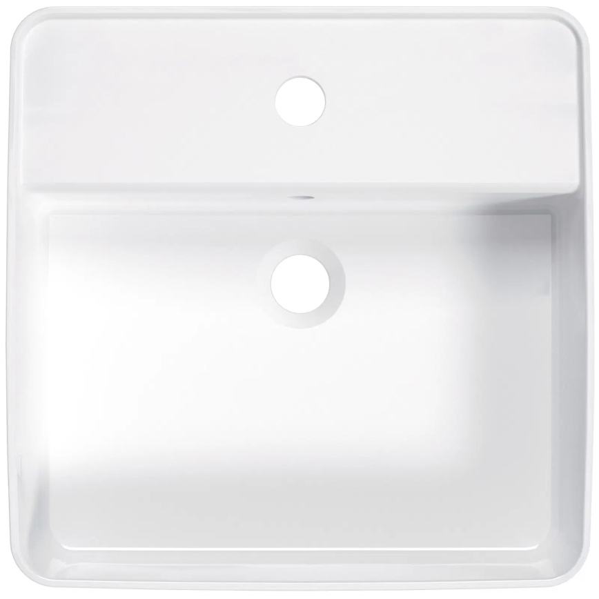 Deante CGS_6U4B - Umyvadlo na desku s otvorem pro baterii SQUARE 42x42 cm keramika/bílá