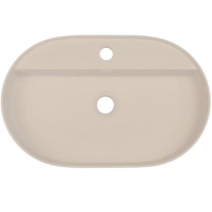 Deante CQS_5U6B - Umyvadlo na desku s otvorem pro baterii SILIA 35x55 cm granit/béžová