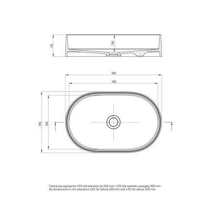 Deante CQS_5U6S - Umyvadlo na desku SILIA 35x55 cm granit/béžová