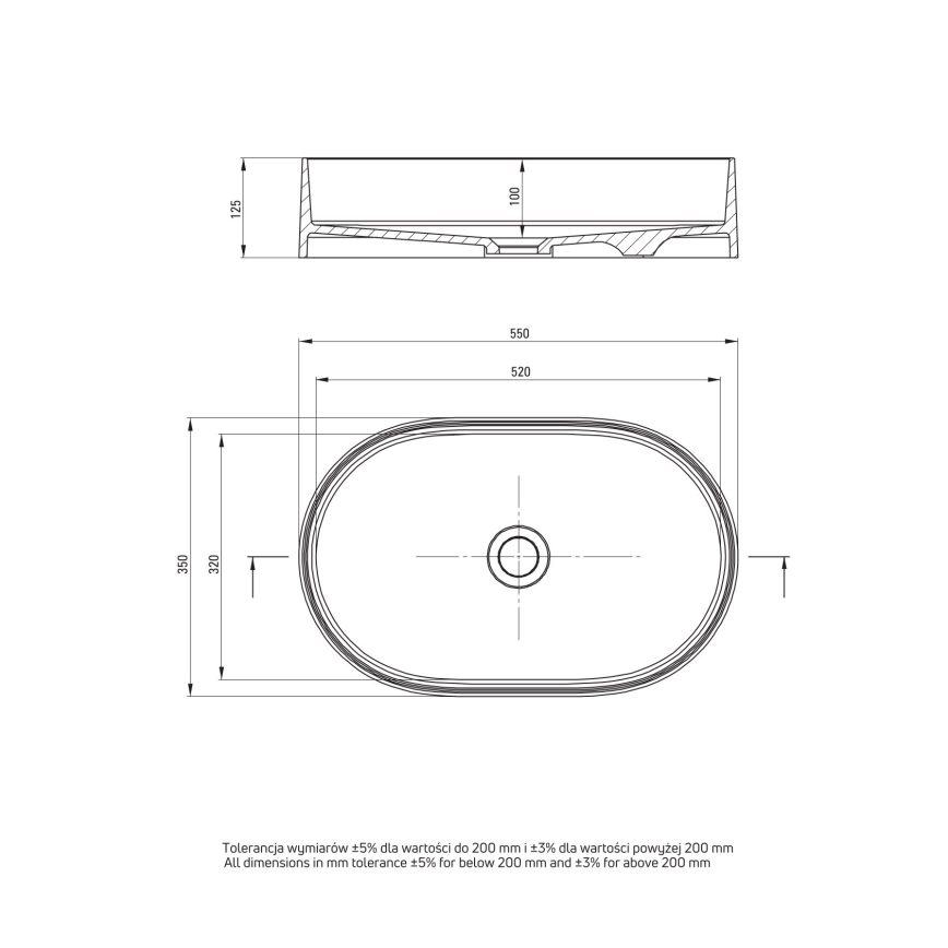 Deante CQS_5U6S - Umyvadlo na desku SILIA 35x55 cm granit/béžová