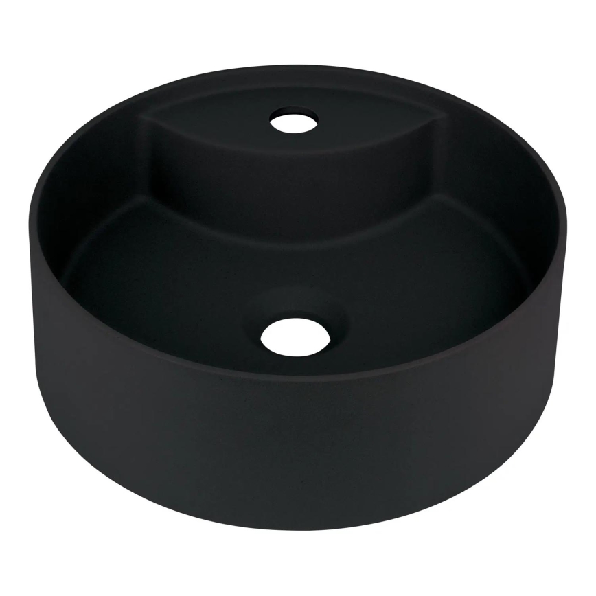 Deante CQS_NU4B - Umyvadlo na desku s otvorem pro baterii SILIA pr. 36 cm granit/černá
