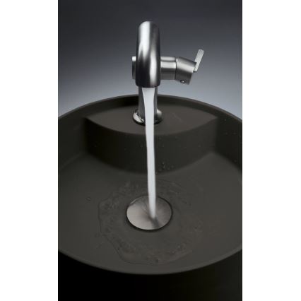 Deante CQS_NU4B - Umyvadlo na desku s otvorem pro baterii SILIA pr. 36 cm granit/černá