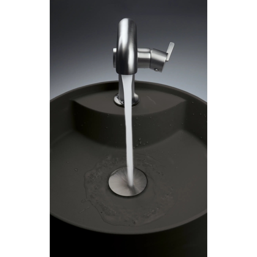 Deante CQS_NU4B - Umyvadlo na desku s otvorem pro baterii SILIA pr. 36 cm granit/černá