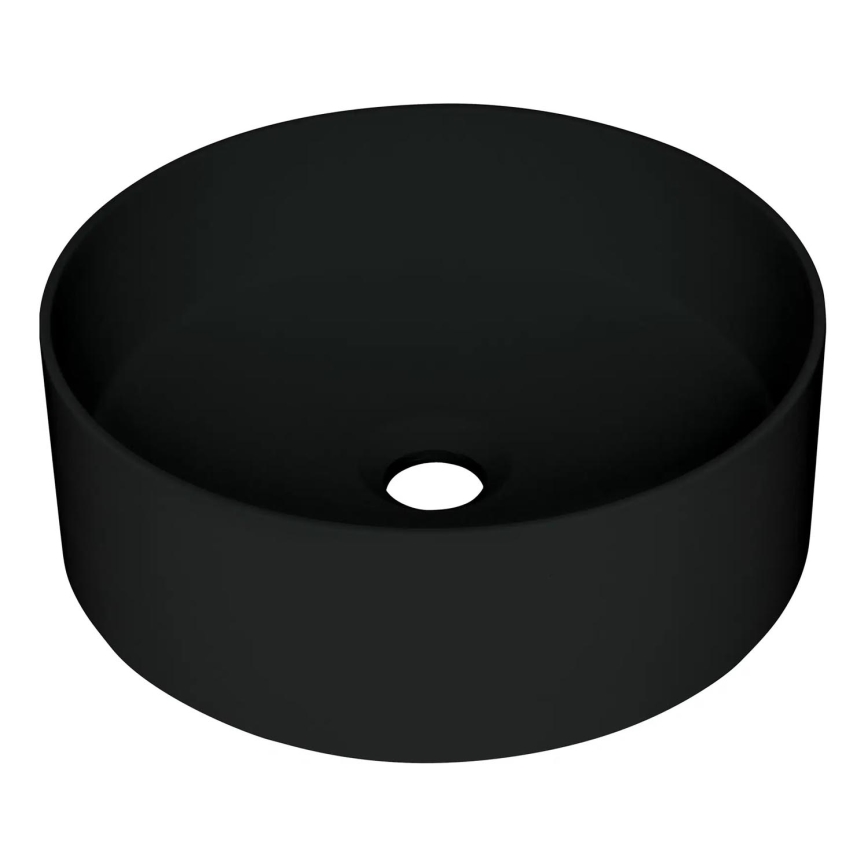 Deante CQS_NU4S - Umyvadlo na desku SILIA pr. 36 cm granit/černá