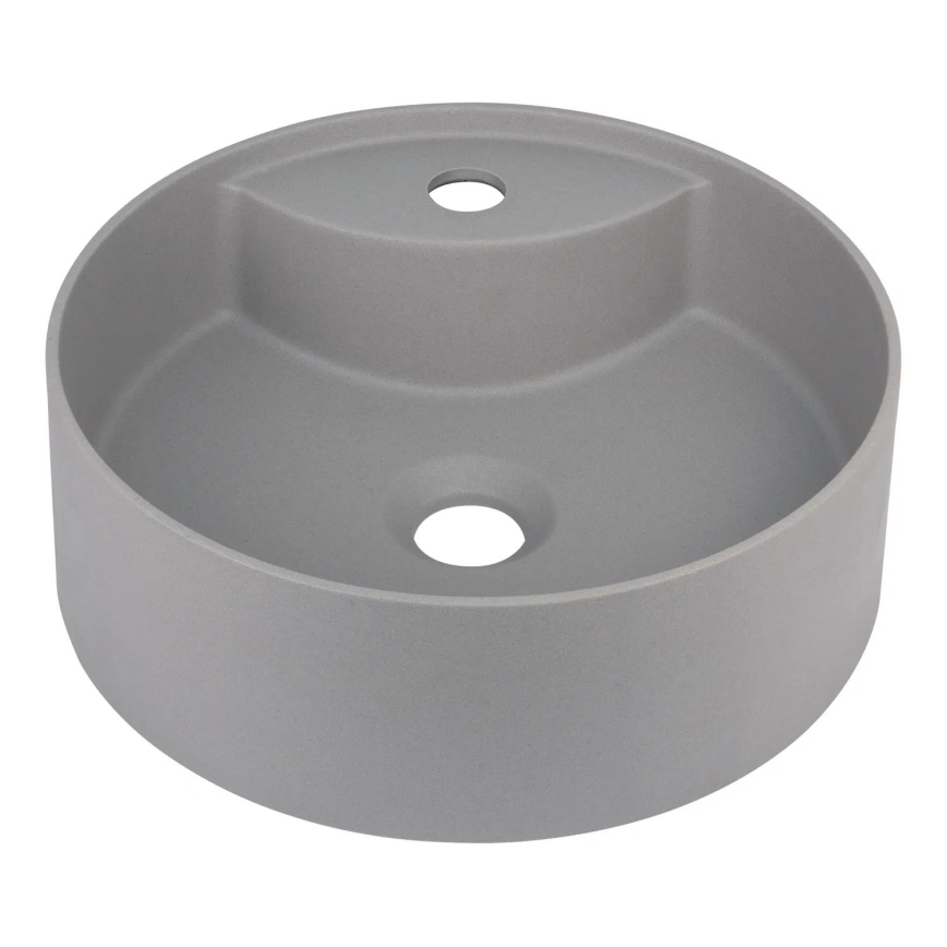 Deante CQS_SU4B - Umyvadlo na desku s otvorem pro baterii SILIA pr. 36 cm granit/metalicky šedá