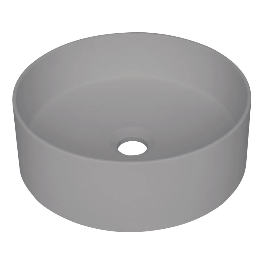 Deante CQS_SU4S - Umyvadlo na desku SILIA pr. 36 cm granit/metalicky šedá