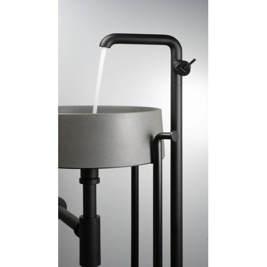 Deante CQS_SU4S - Umyvadlo na desku SILIA pr. 36 cm granit/metalicky šedá