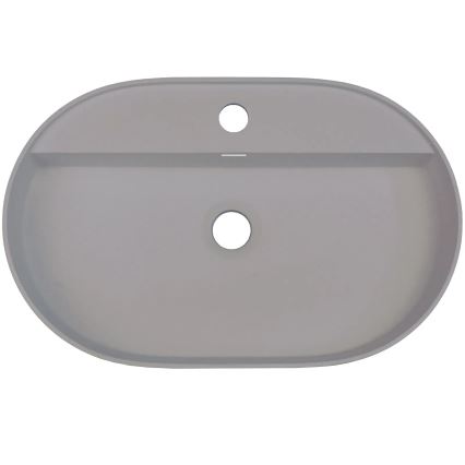 Deante CQS_SU6B - Umyvadlo na desku s otvorem pro baterii SILIA 35x55cm granit/metalicky šedá