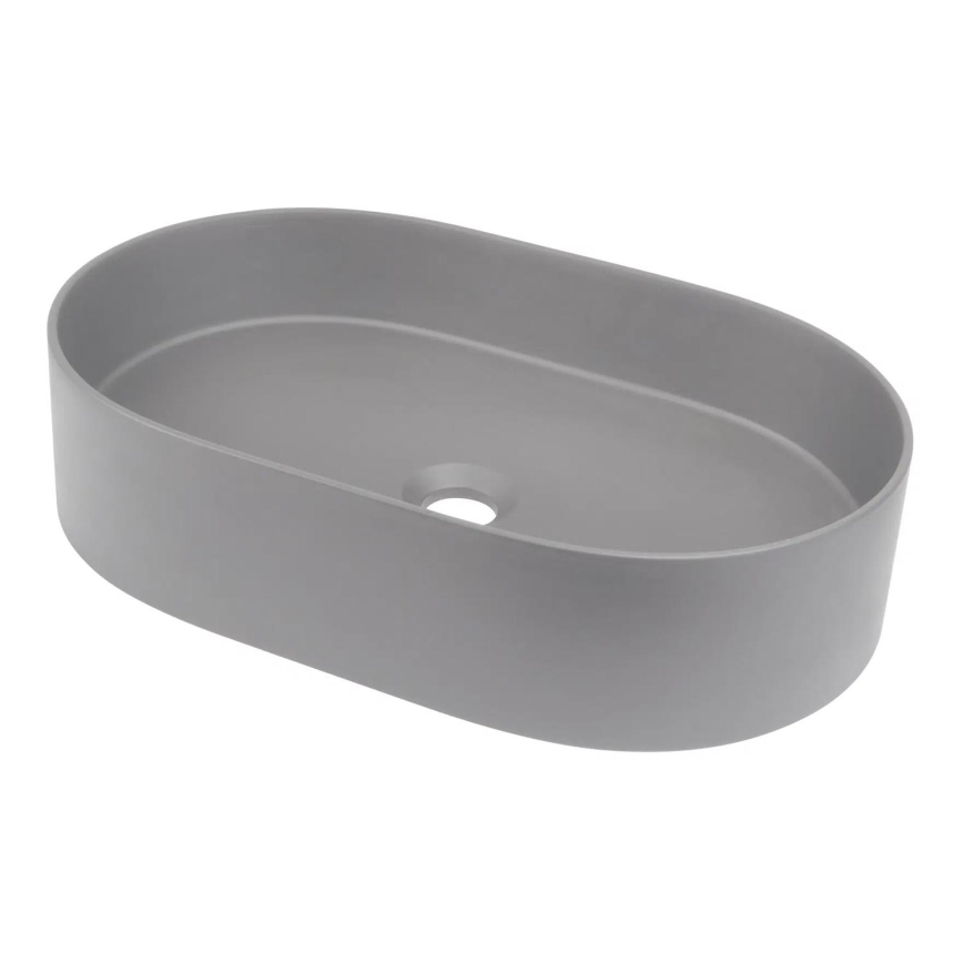 Deante CQS_SU6S - Umyvadlo na desku SILIA 35x55 cm granit/metalicky šedá
