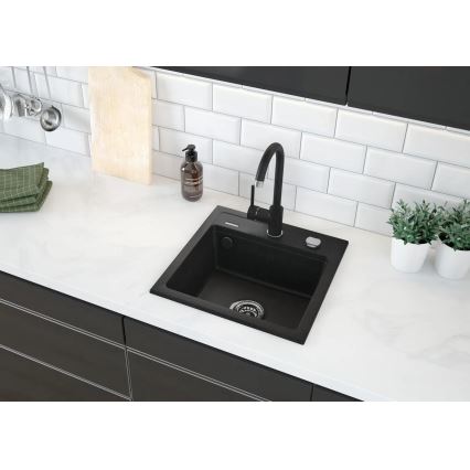 Deante ZQZ_T103 - Kuchyňský dřez ZORBA 44x44 cm granit/antracit