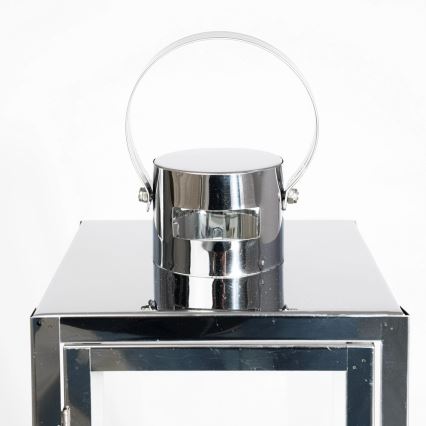 Dekorační lucerna 49 cm lesklý chrom