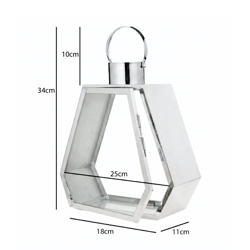 Dekorační lucerna PALACE 34 cm lesklý chrom