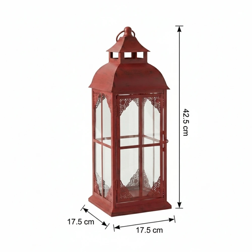 Dekorační lucerna REDY 42 cm červená