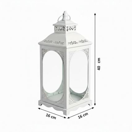 Dekorační lucerna ROSEHILL 27,5 cm bílá