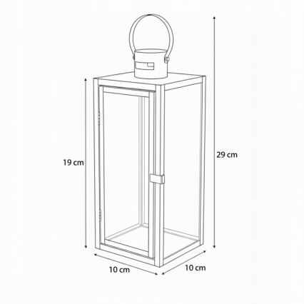 Dekorační lucerna TOWER 29 cm černá