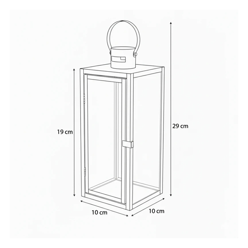 Dekorační lucerna TOWER 29 cm lesklý chrom