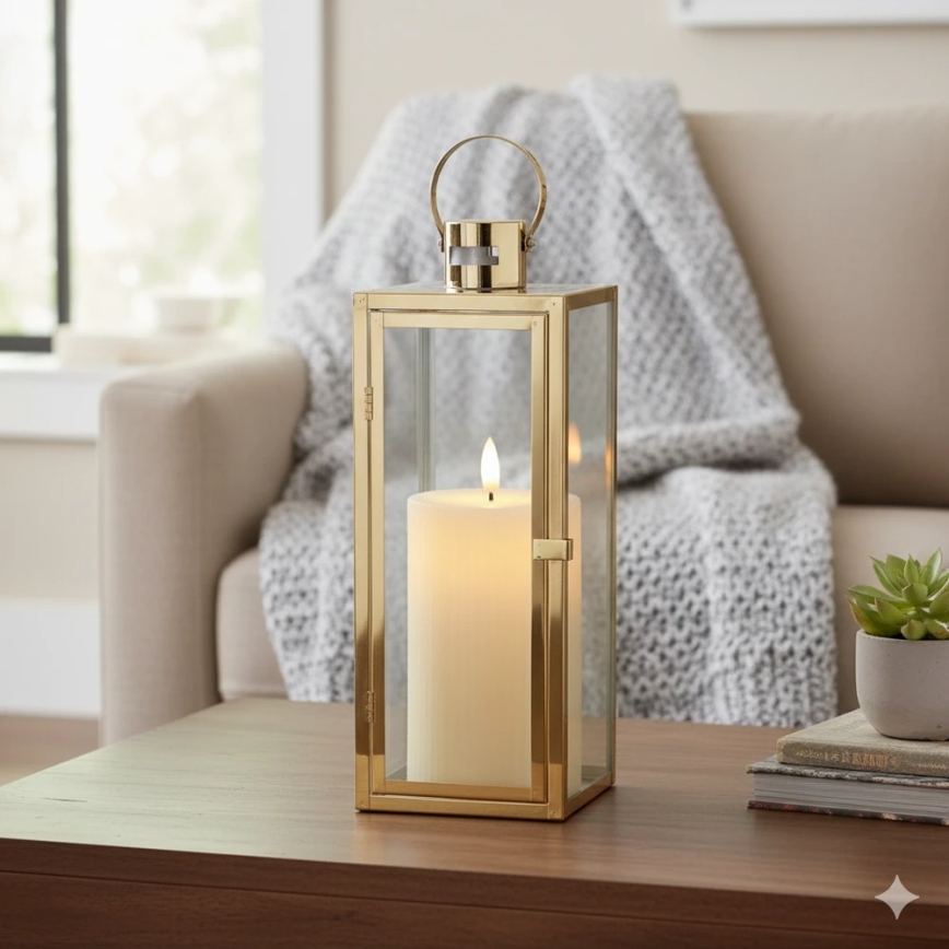 Dekorační lucerna TOWER 29 cm zlatá