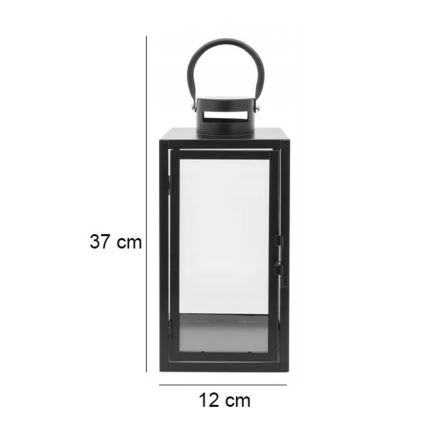 Dekorační lucerna TOWER 38 cm černá