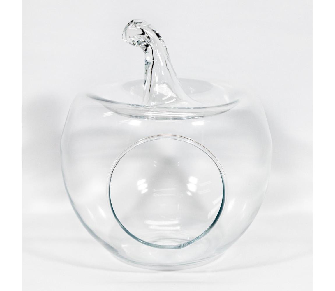 Výrobce po 1 ks Dekorační skleněná váza Jablko čirá KK01057