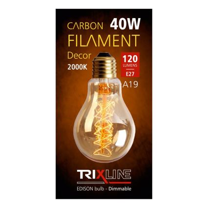 Dekorační žárovka VINTAGE A19 E27/40W/230V