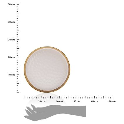 Dekorační tác LIJA 26 cm krémová/zlatá
