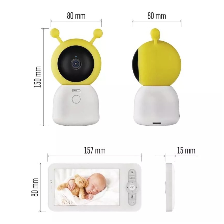 Dětská chůvička s monitorem GoSmart 5V Wi-Fi Tuya