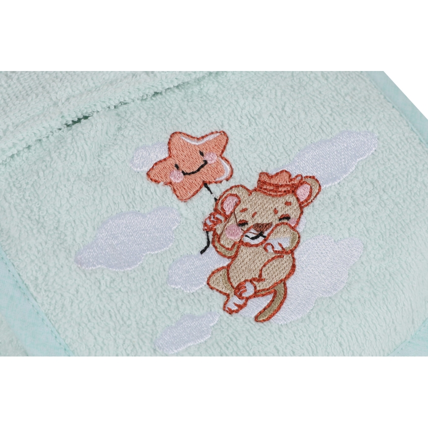 Dětská froté sada ASLAN - župan, ručník, žínka mint