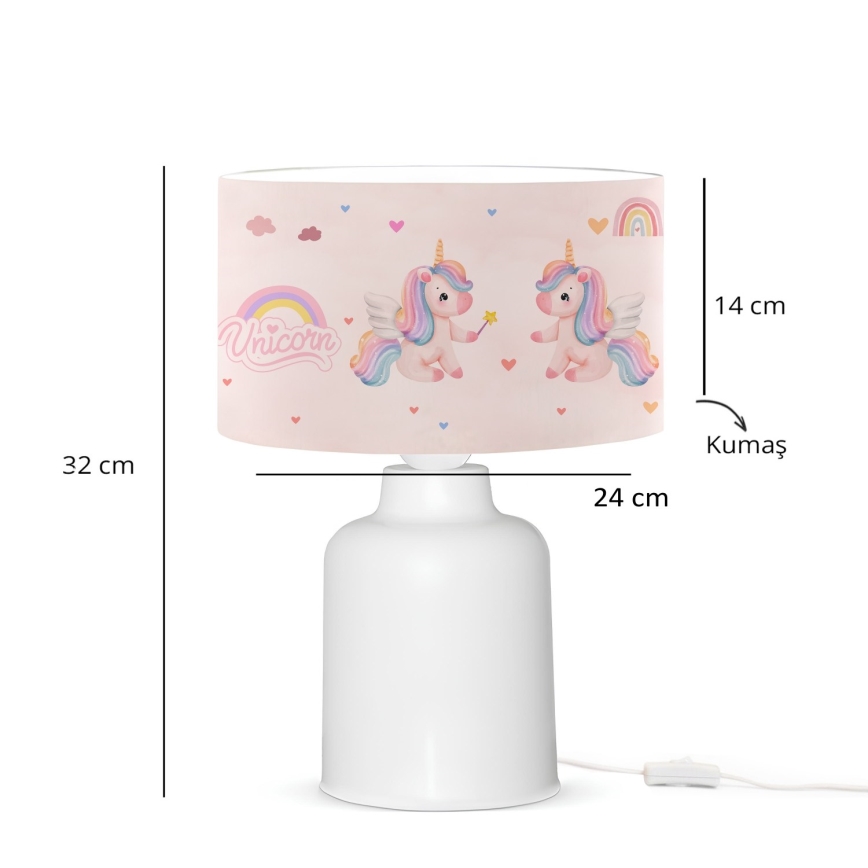 Dětská lampička CANDY 1xE27/40W/230V růžová/bílá