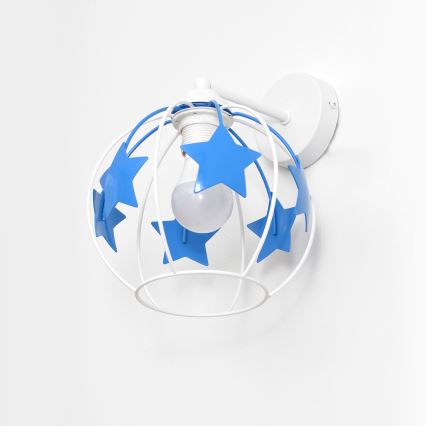 Dětská nástěnná lampa STARS 1xE27/15W/230V modrá/bílá