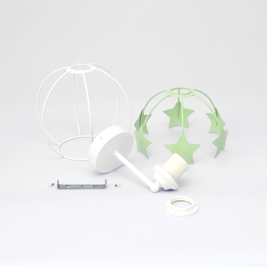 Dětská nástěnná lampa STARS 1xE27/15W/230V zelená/bílá