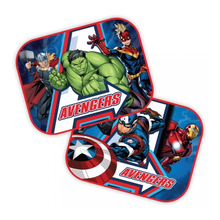 Dětská sluneční clona s přísavkou 2 ks AVENGERS