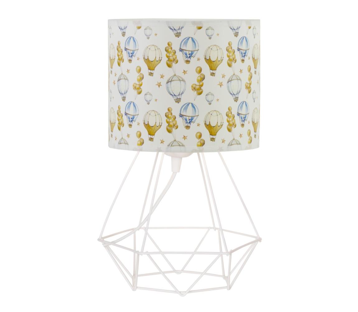 Dětská stolní lampa KIDS ROOM 1xE27/60W/230V pr. 18 cm balónky H0947 Bílá,Modrá,Pestrobarevná – Alasans