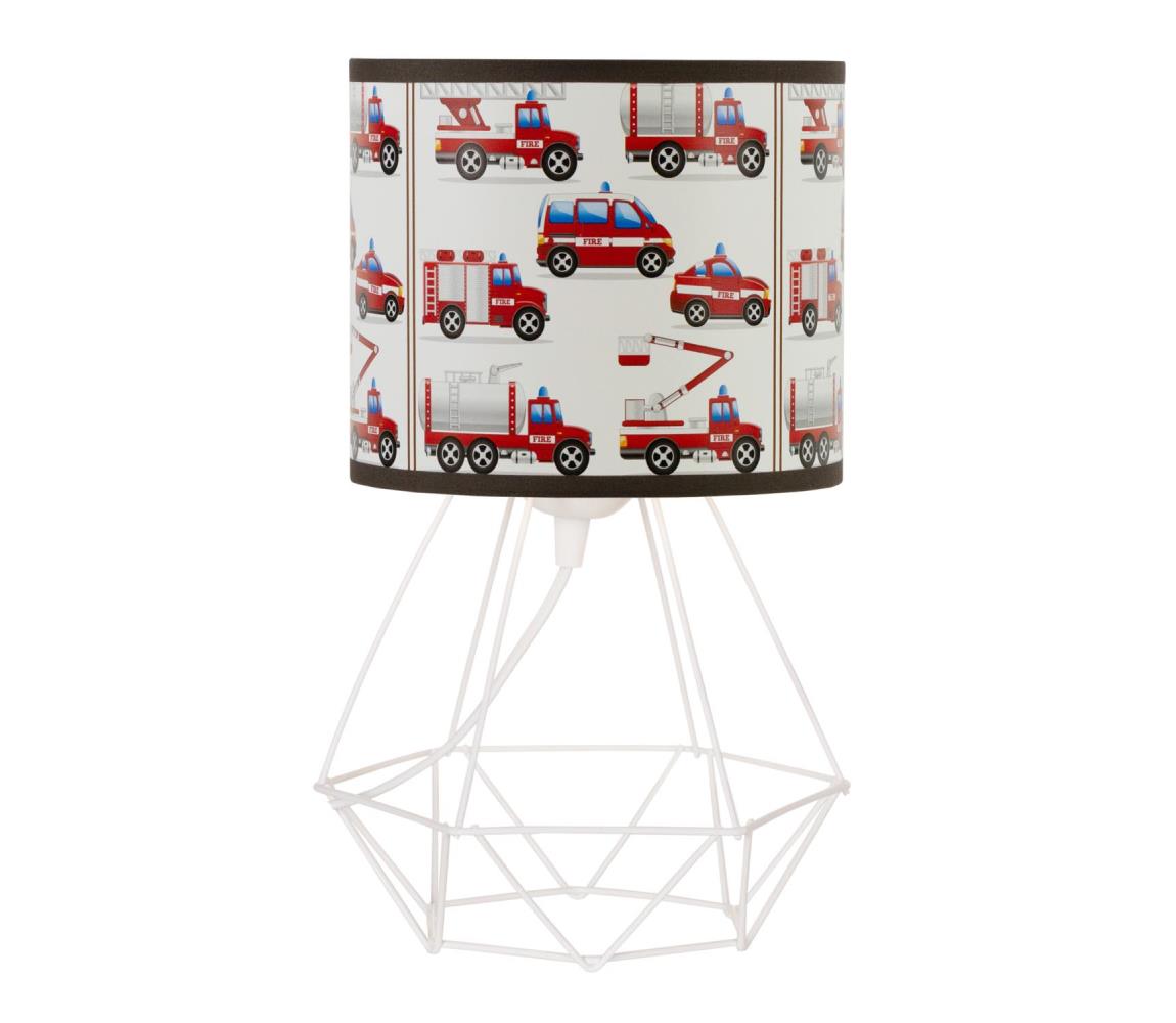 Dětská stolní lampa KIDS ROOM 1xE27/60W/230V pr. 18 cm hasiči H0971 Červená,Bílá – Alasans