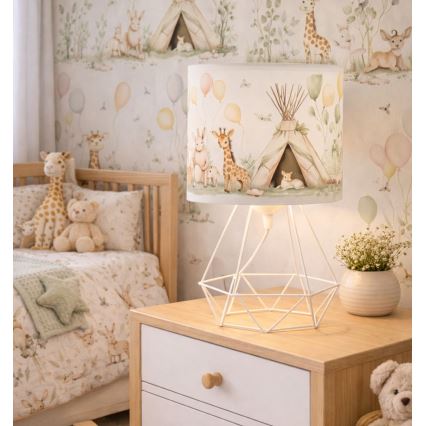 Dětská stolní lampa KIDS ROOM 1xE27/60W/230V pr. 18 cm zvířátka