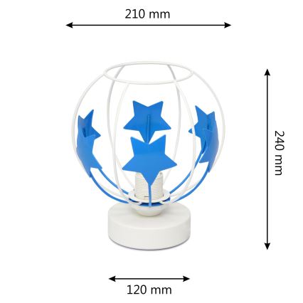 Dětská stolní lampa STARS 1xE27/15W/230V modrá/bílá
