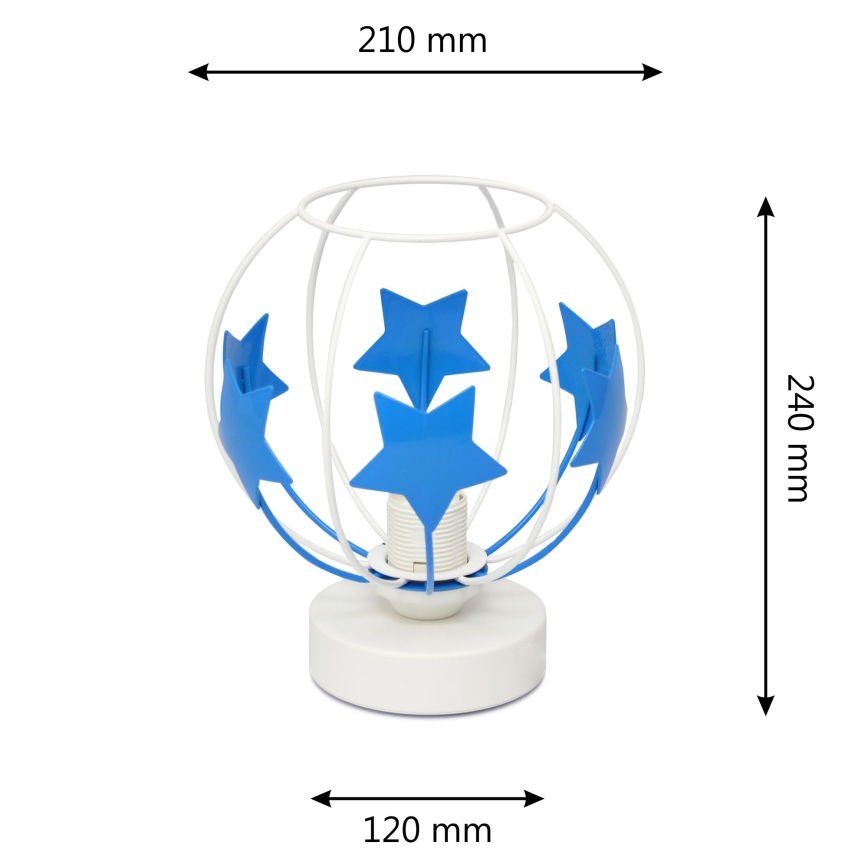 Dětská stolní lampa STARS 1xE27/15W/230V modrá/bílá