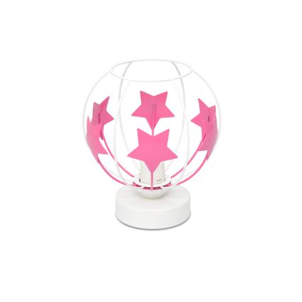 Dětská stolní lampa STARS 1xE27/15W/230V růžová/bílá