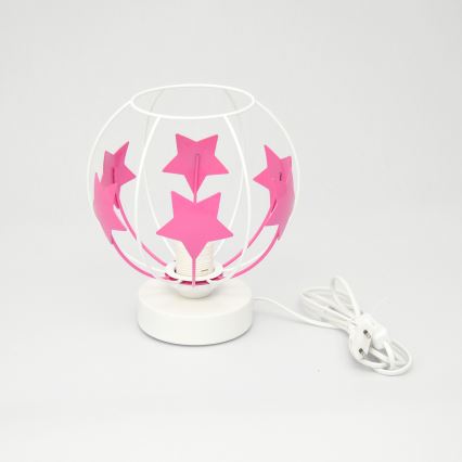 Dětská stolní lampa STARS 1xE27/15W/230V růžová/bílá