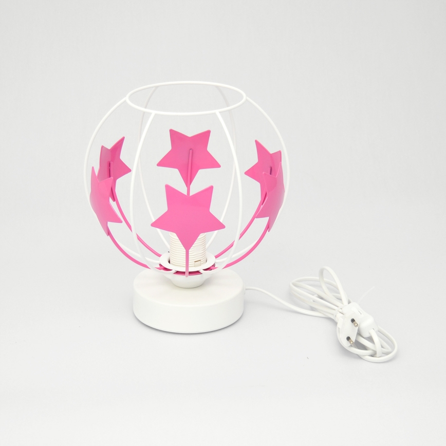 Dětská stolní lampa STARS 1xE27/15W/230V růžová/bílá
