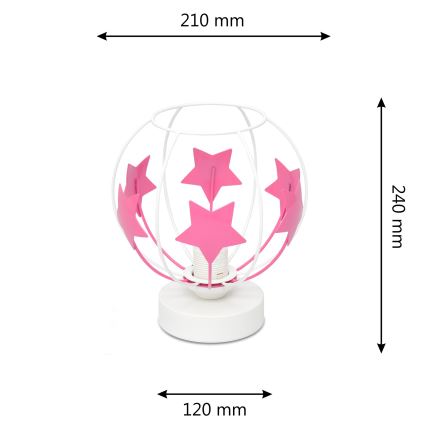 Dětská stolní lampa STARS 1xE27/15W/230V růžová/bílá