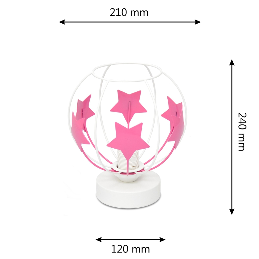 Dětská stolní lampa STARS 1xE27/15W/230V růžová/bílá