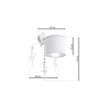 Dětské nástěnné svítidlo BALLET 1xE27/60W/230V