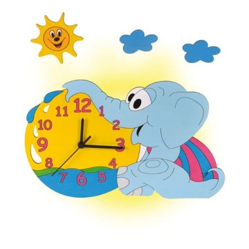 Dětské nástěnné svítidlo SLŮNĚ S HODINAMI 1xE14/25W/220V Dětské nástěnné svítidlo SLŮNĚ S HODINAMI 1xE14/25W/220V