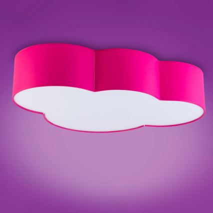 Dětské stropní svítidlo CLOUD 4xE27/15W/230V růžová