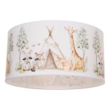 Dětské stropní svítidlo KIDS ROOM 1xE27/60W/230V pr. 40 cm zvířátka