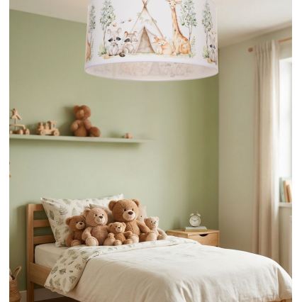 Dětské stropní svítidlo KIDS ROOM 1xE27/60W/230V pr. 40 cm zvířátka