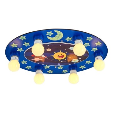 Dětské stropní svítidlo LUCCA 6xE27/24W/230V modrá