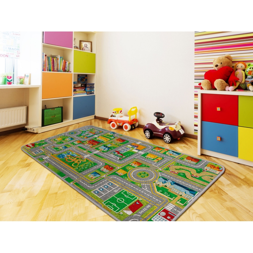 Dětský koberec PLAYTOWN 120x170 cm pestrobarevná/město